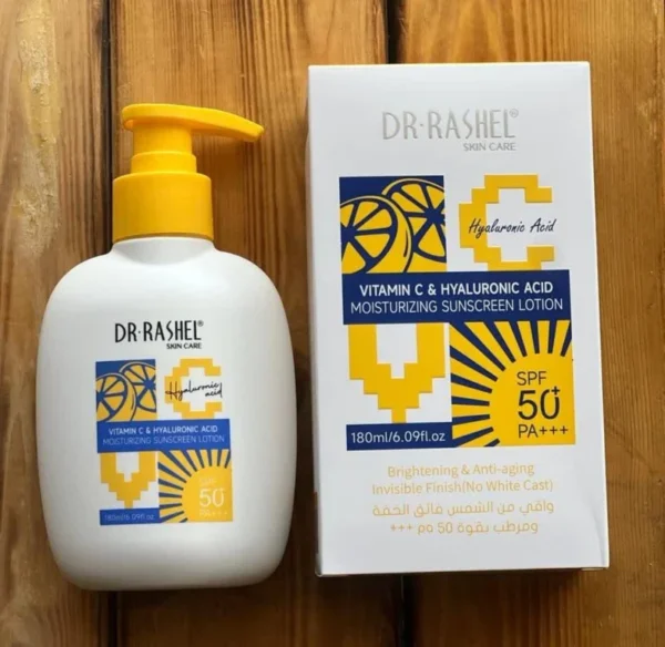 لوسیون ضدآفتاب ویتامین C و آبرسان دکتر راشل SPF50
