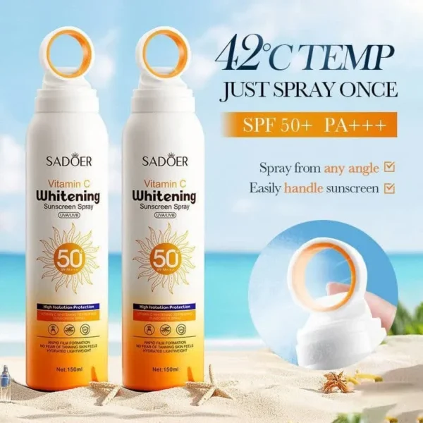 اسپری ضدآفتاب ضدلک ویتامین C برند SPF50 SADOR