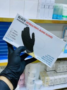 دستکش لاتکسی مشکی خارجی 100عددی