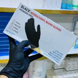 دستکش لاتکسی مشکی خارجی 100عددی