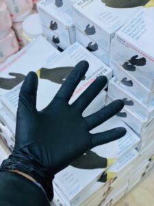 دستکش لاتکسی مشکی خارجی 100عددی